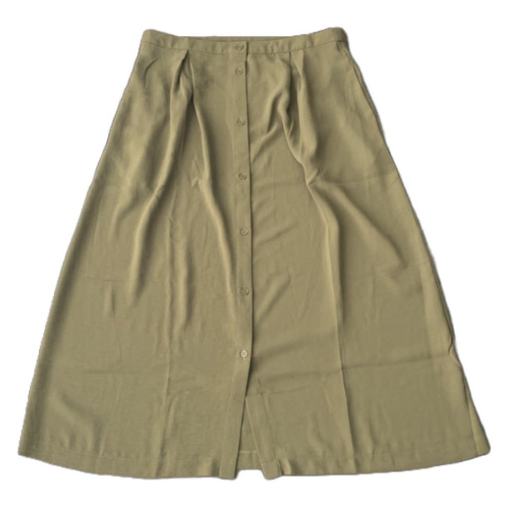 Our Heritage NWT A-Line Button Front Midi Skirt